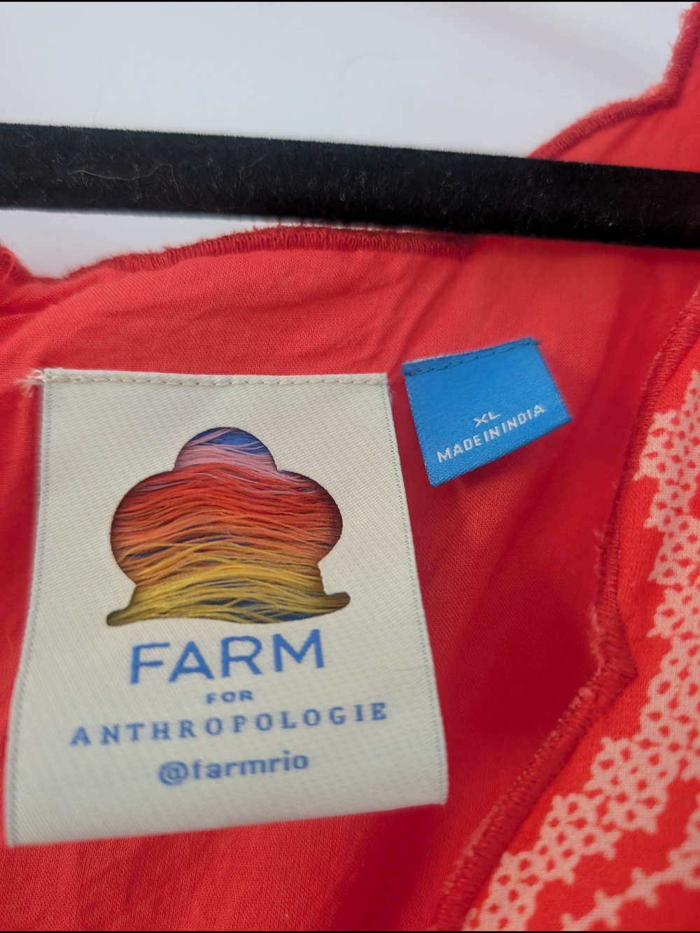 Anthropologie Coral Maxi Dress with Cream Embroidery - Picture 5 of 5